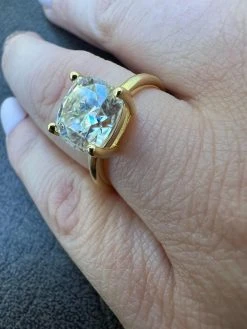Real Moissanite Engagement Promise Ring Cushion Cut 14k Gold Plated 925 Silver -Harlem Bling Shop harlembling real moissanite engagement promise ring cushion cut 14k gold plated 925 silver 06946.1665755671