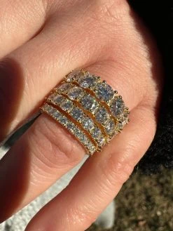 Real Moissanite Eternity Band Wedding Ring Diamond Test 14k Gold Over 925 Silver -Harlem Bling Shop harlembling real moissanite eternity band wedding ring diamond test 14k gold over 925 silver 50265.1676398800