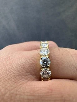 Real Moissanite Eternity Band Wedding Ring Diamond Test 14k Gold Over 925 Silver -Harlem Bling Shop harlembling real moissanite eternity band wedding ring diamond test 14k gold over 925 silver 60198.1676398860