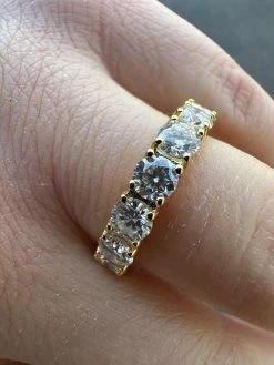Real Moissanite Eternity Band Wedding Ring Diamond Test 14k Gold Over 925 Silver -Harlem Bling Shop harlembling real moissanite eternity band wedding ring diamond test 14k gold over 925 silver 92093.1676398837