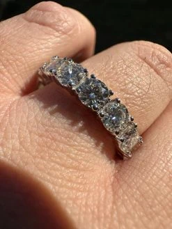 Real Moissanite Eternity Band Wedding Ring Pass Diamond Tester 925 Silver 2-5mm -Harlem Bling Shop harlembling real moissanite eternity band wedding ring pass diamond tester 925 silver 2 5mm 13130.1676398754