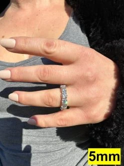 Real Moissanite Eternity Band Wedding Ring Pass Diamond Tester 925 Silver 2-5mm -Harlem Bling Shop harlembling real moissanite eternity band wedding ring pass diamond tester 925 silver 2 5mm 44551.1676398818