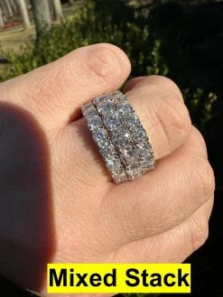 Real Moissanite Eternity Band Wedding Ring Pass Diamond Tester 925 Silver 2-5mm -Harlem Bling Shop harlembling real moissanite eternity band wedding ring pass diamond tester 925 silver 2 5mm 45965.1676398771