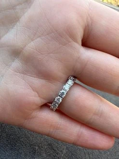 Real Moissanite Eternity Band Wedding Ring Pass Diamond Tester 925 Silver 2-5mm -Harlem Bling Shop harlembling real moissanite eternity band wedding ring pass diamond tester 925 silver 2 5mm 55712.1676398779