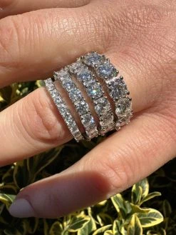 Real Moissanite Eternity Band Wedding Ring Pass Diamond Tester 925 Silver 2-5mm -Harlem Bling Shop harlembling real moissanite eternity band wedding ring pass diamond tester 925 silver 2 5mm 65015.1676398733