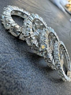 Real Moissanite Eternity Band Wedding Ring Pass Diamond Tester 925 Silver 2-5mm -Harlem Bling Shop harlembling real moissanite eternity band wedding ring pass diamond tester 925 silver 2 5mm 99732.1676398855