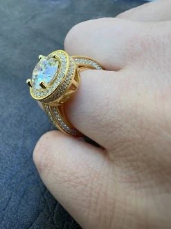 Real MOISSANITE Halo Engagement Promise Ring 14k Gold Plated 925 Silver All Size 20 Real MOISSANITE Halo Engagement Promise Ring 14k Gold Plated 925 Silver All Size -Harlem Bling Shop harlembling real moissanite halo engagement promise ring 14k gold plated 925 silver all size 60154.1664543894