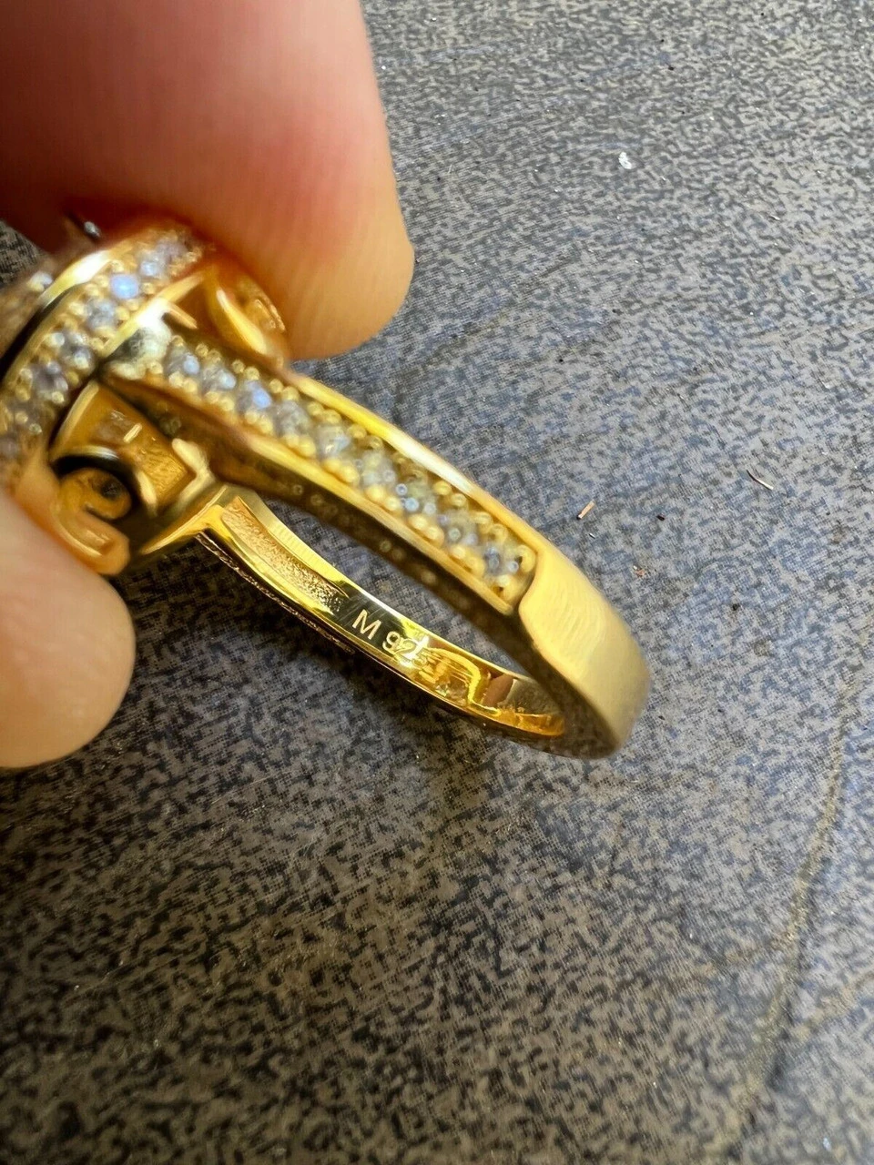 Real MOISSANITE Halo Engagement Promise Ring 14k Gold Plated 925 Silver All Size 13 Real MOISSANITE Halo Engagement Promise Ring 14k Gold Plated 925 Silver All Size - Image 11