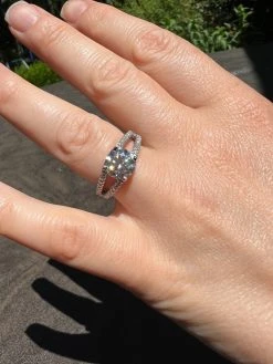 Real Moissanite Halo Engagement Promise Ring 925 Silver Diamond Test ✅ 4 Sizes -Harlem Bling Shop harlembling real moissanite halo engagement promise ring 925 silver diamond test 4 sizes 40097.1664300965