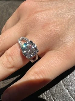 Real Moissanite Halo Engagement Promise Ring 925 Silver Diamond Test ✅ 4 Sizes -Harlem Bling Shop harlembling real moissanite halo engagement promise ring 925 silver diamond test 4 sizes 74654.1664301175