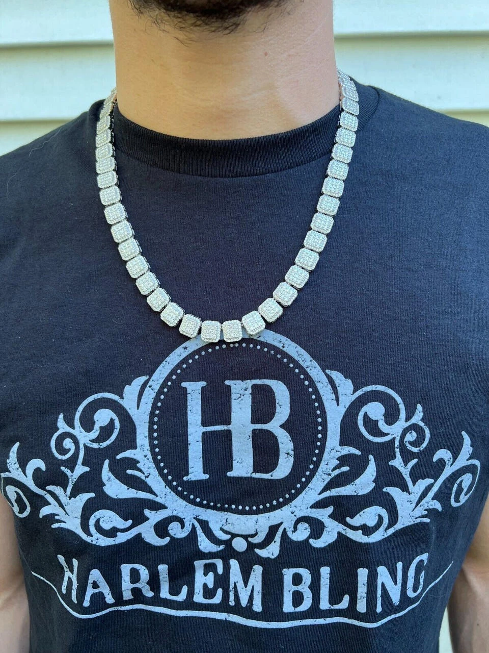 Real MOISSANITE Iced Silver Custom Square Link Chain Pass Diamond Test 18-30" 14 Real MOISSANITE Iced Silver Custom Square Link Chain Pass Diamond Test 18-30" - Image 12