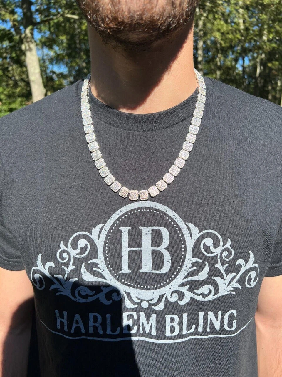 Real MOISSANITE Iced Silver Custom Square Link Chain Pass Diamond Test 18-30" 12 Real MOISSANITE Iced Silver Custom Square Link Chain Pass Diamond Test 18-30" - Image 10