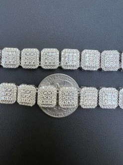 Real MOISSANITE Iced Silver Custom Square Link Chain Pass Diamond Test 18-30" 22 Real MOISSANITE Iced Silver Custom Square Link Chain Pass Diamond Test 18-30" -Harlem Bling Shop harlembling real moissanite iced silver custom square link chain pass diamond test 18 30 81824.1665582612