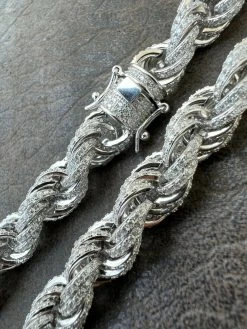 Real MOISSANITE Iced Silver Men's Hip Hop Rope Chain 9mm Thick Pass Diamond Test 21 Real MOISSANITE Iced Silver Men's Hip Hop Rope Chain 9mm Thick Pass Diamond Test -Harlem Bling Shop harlembling real moissanite iced silver mens hip hop rope chain 9mm thick pass diamond test 64440.1664362956