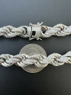 Real MOISSANITE Iced Silver Men's Hip Hop Rope Chain 9mm Thick Pass Diamond Test 18 Real MOISSANITE Iced Silver Men's Hip Hop Rope Chain 9mm Thick Pass Diamond Test -Harlem Bling Shop harlembling real moissanite iced silver mens hip hop rope chain 9mm thick pass diamond test 73601.1664355277