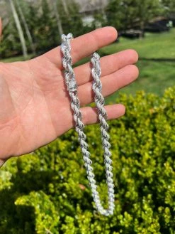 Real MOISSANITE Iced Silver Men's Hip Hop Rope Chain 9mm Thick Pass Diamond Test 16 Real MOISSANITE Iced Silver Men's Hip Hop Rope Chain 9mm Thick Pass Diamond Test -Harlem Bling Shop harlembling real moissanite iced silver mens hip hop rope chain 9mm thick pass diamond test 73716.1664356317
