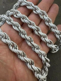 Real MOISSANITE Iced Silver Men's Hip Hop Rope Chain 9mm Thick Pass Diamond Test 23 Real MOISSANITE Iced Silver Men's Hip Hop Rope Chain 9mm Thick Pass Diamond Test -Harlem Bling Shop harlembling real moissanite iced silver mens hip hop rope chain 9mm thick pass diamond test 79951.1664359911