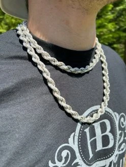 Real MOISSANITE Iced Silver Men's Hip Hop Rope Chain 9mm Thick Pass Diamond Test 19 Real MOISSANITE Iced Silver Men's Hip Hop Rope Chain 9mm Thick Pass Diamond Test -Harlem Bling Shop harlembling real moissanite iced silver mens hip hop rope chain 9mm thick pass diamond test 86773.1664361785
