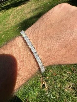 REAL MOISSANITE Iced Square Princess Cut Tennis Bracelet 925 Silver 3-5mm 6-8.5" 41 REAL MOISSANITE Iced Square Princess Cut Tennis Bracelet 925 Silver 3-5mm 6-8.5" -Harlem Bling Shop harlembling real moissanite iced square princess cut tennis bracelet 925 silver 3 5mm 6 8.5 00490.1697164405