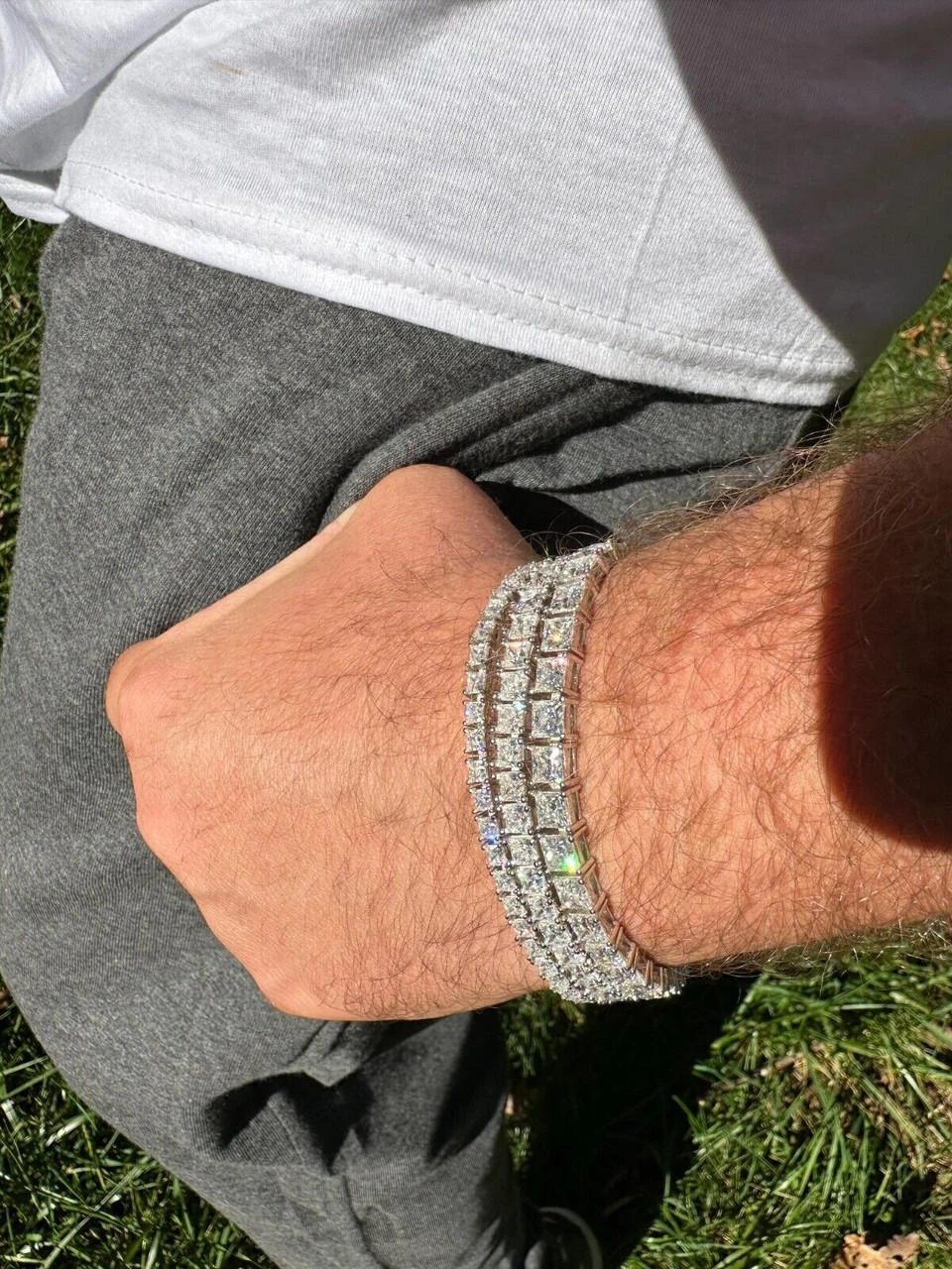 REAL MOISSANITE Iced Square Princess Cut Tennis Bracelet 925 Silver 3-5mm 6-8.5" 18 REAL MOISSANITE Iced Square Princess Cut Tennis Bracelet 925 Silver 3-5mm 6-8.5" - Image 16