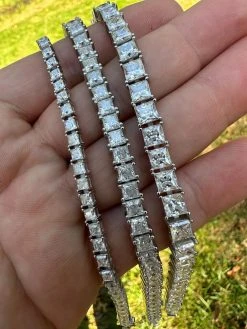 REAL MOISSANITE Iced Square Princess Cut Tennis Bracelet 925 Silver 3-5mm 6-8.5" 32 REAL MOISSANITE Iced Square Princess Cut Tennis Bracelet 925 Silver 3-5mm 6-8.5" -Harlem Bling Shop harlembling real moissanite iced square princess cut tennis bracelet 925 silver 3 5mm 6 8.5 31731.1697164434