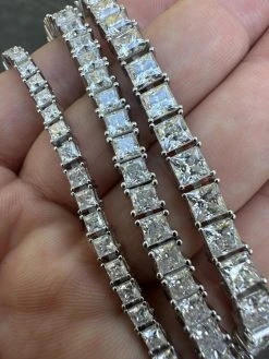 REAL MOISSANITE Iced Square Princess Cut Tennis Bracelet 925 Silver 3-5mm 6-8.5" 30 REAL MOISSANITE Iced Square Princess Cut Tennis Bracelet 925 Silver 3-5mm 6-8.5" -Harlem Bling Shop harlembling real moissanite iced square princess cut tennis bracelet 925 silver 3 5mm 6 8.5 39636.1697164337