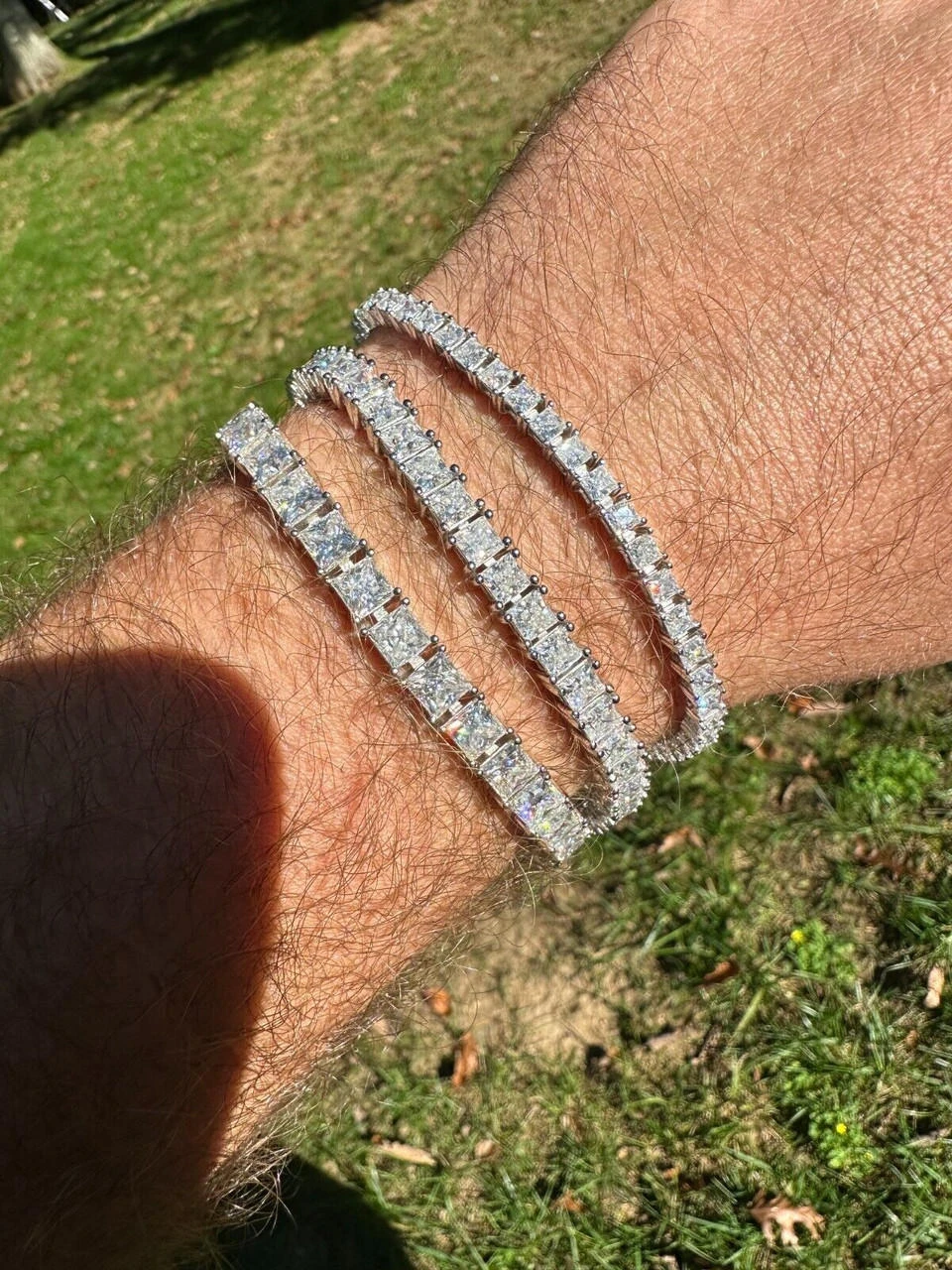 REAL MOISSANITE Iced Square Princess Cut Tennis Bracelet 925 Silver 3-5mm 6-8.5" 15 REAL MOISSANITE Iced Square Princess Cut Tennis Bracelet 925 Silver 3-5mm 6-8.5" - Image 13