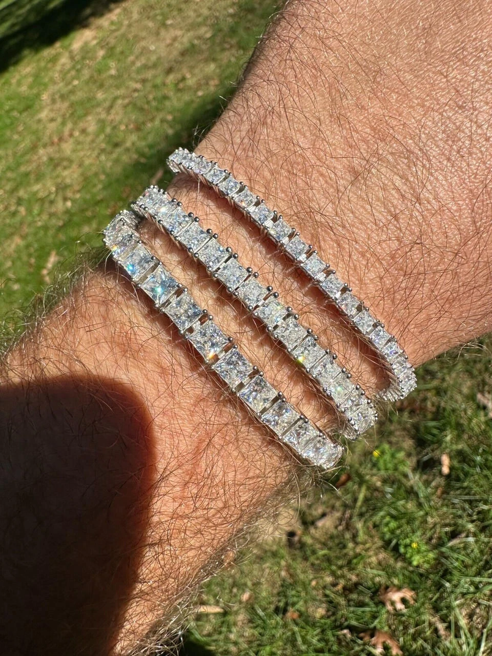 REAL MOISSANITE Iced Square Princess Cut Tennis Bracelet 925 Silver 3-5mm 6-8.5" 17 REAL MOISSANITE Iced Square Princess Cut Tennis Bracelet 925 Silver 3-5mm 6-8.5" - Image 15