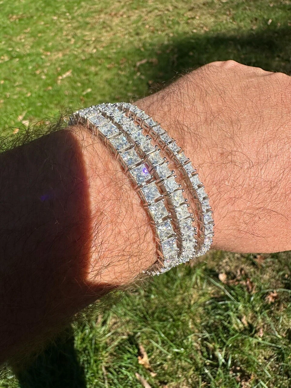 REAL MOISSANITE Iced Square Princess Cut Tennis Bracelet 925 Silver 3-5mm 6-8.5" 19 REAL MOISSANITE Iced Square Princess Cut Tennis Bracelet 925 Silver 3-5mm 6-8.5" - Image 17