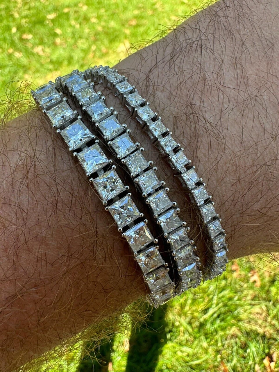 REAL MOISSANITE Iced Square Princess Cut Tennis Bracelet 925 Silver 3-5mm 6-8.5" 20 REAL MOISSANITE Iced Square Princess Cut Tennis Bracelet 925 Silver 3-5mm 6-8.5" - Image 18