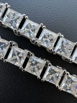 REAL MOISSANITE Iced Square Princess Cut Tennis Bracelet 925 Silver 3-5mm 6-8.5" 26 REAL MOISSANITE Iced Square Princess Cut Tennis Bracelet 925 Silver 3-5mm 6-8.5" -Harlem Bling Shop harlembling real moissanite iced square princess cut tennis bracelet 925 silver 3 5mm 6 8.5 64225.1697164450