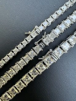 REAL MOISSANITE Iced Square Princess Cut Tennis Chain Necklace 925 Silver 3-5mm 34 REAL MOISSANITE Iced Square Princess Cut Tennis Chain Necklace 925 Silver 3-5mm -Harlem Bling Shop harlembling real moissanite iced square princess cut tennis chain necklace 925 silver 3 5mm 09855.1697164386
