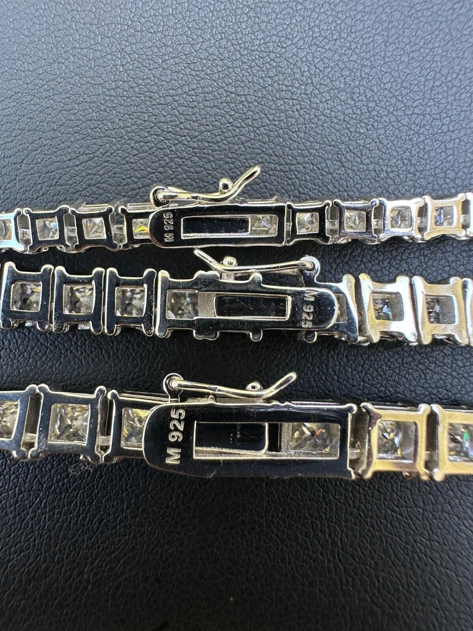 REAL MOISSANITE Iced Square Princess Cut Tennis Chain Necklace 925 Silver 3-5mm 14 REAL MOISSANITE Iced Square Princess Cut Tennis Chain Necklace 925 Silver 3-5mm - Image 12