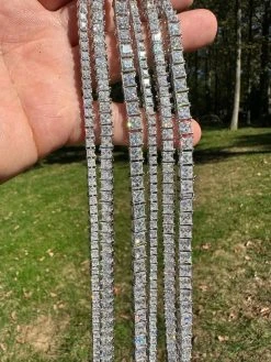 REAL MOISSANITE Iced Square Princess Cut Tennis Chain Necklace 925 Silver 3-5mm 27 REAL MOISSANITE Iced Square Princess Cut Tennis Chain Necklace 925 Silver 3-5mm -Harlem Bling Shop harlembling real moissanite iced square princess cut tennis chain necklace 925 silver 3 5mm 16950.1697164565