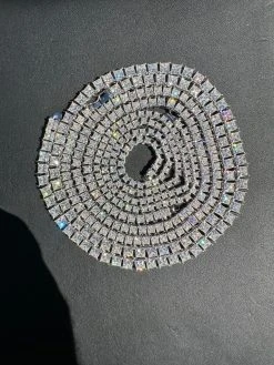 REAL MOISSANITE Iced Square Princess Cut Tennis Chain Necklace 925 Silver 3-5mm 28 REAL MOISSANITE Iced Square Princess Cut Tennis Chain Necklace 925 Silver 3-5mm -Harlem Bling Shop harlembling real moissanite iced square princess cut tennis chain necklace 925 silver 3 5mm 29953.1697164334