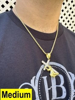 Real MOISSANITE Jesus Carrying Cross Pendant Iced Necklace 14k Gold & 925 Silver -Harlem Bling Shop harlembling real moissanite jesus carrying cross pendant iced necklace 14k gold and 925 silver 31945.1698463797