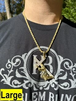 Real MOISSANITE Jesus Carrying Cross Pendant Iced Necklace 14k Gold & 925 Silver -Harlem Bling Shop harlembling real moissanite jesus carrying cross pendant iced necklace 14k gold and 925 silver 67776.1698463909