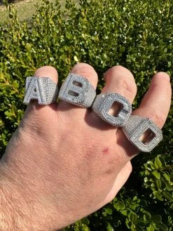Real MOISSANITE Large Initial Letter Ring Iced Baguette Hip Hop 925 Silver A-Z 35 Real MOISSANITE Large Initial Letter Ring Iced Baguette Hip Hop 925 Silver A-Z -Harlem Bling Shop harlembling real moissanite large initial letter ring iced baguette hip hop 925 silver a z 27442.1679426700