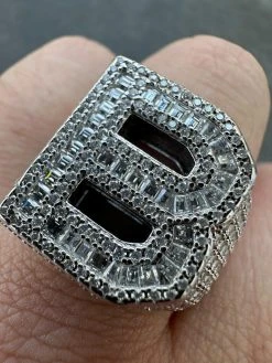 Real MOISSANITE Large Initial Letter Ring Iced Baguette Hip Hop 925 Silver A-Z 28 Real MOISSANITE Large Initial Letter Ring Iced Baguette Hip Hop 925 Silver A-Z -Harlem Bling Shop harlembling real moissanite large initial letter ring iced baguette hip hop 925 silver a z 36622.1679426688