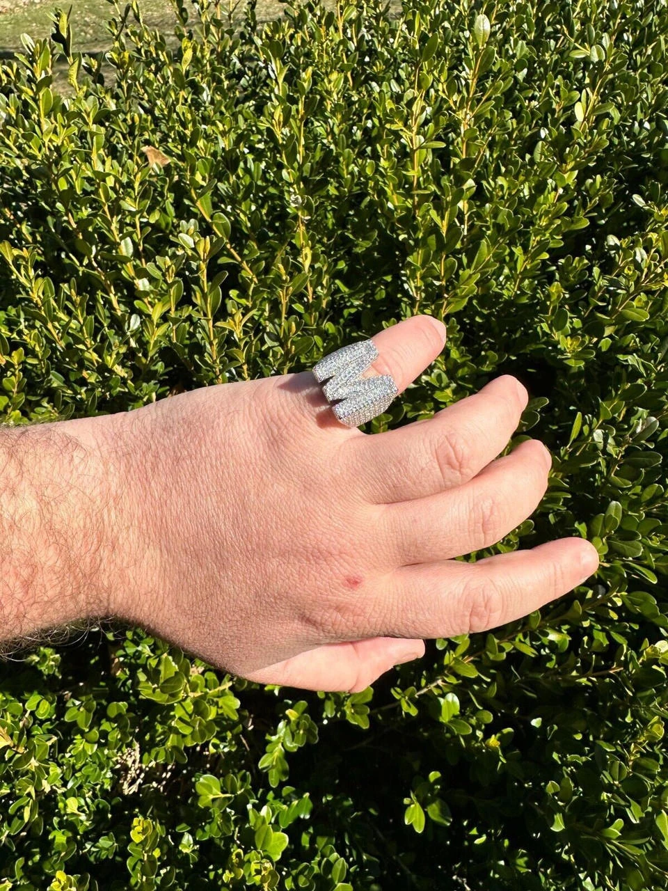 Real MOISSANITE Large Initial Letter Ring Iced Baguette Hip Hop 925 Silver A-Z 21 Real MOISSANITE Large Initial Letter Ring Iced Baguette Hip Hop 925 Silver A-Z - Image 19