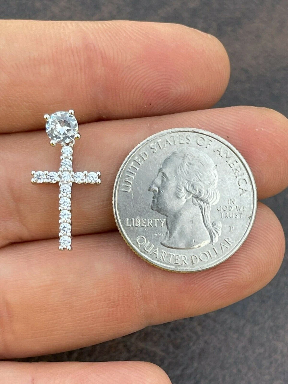 Real MOISSANITE Mens Ladies Dangle Cross Studs Earrings Iced Pass Diamond Tester 7 Real MOISSANITE Mens Ladies Dangle Cross Studs Earrings Iced Pass Diamond Tester - Image 5