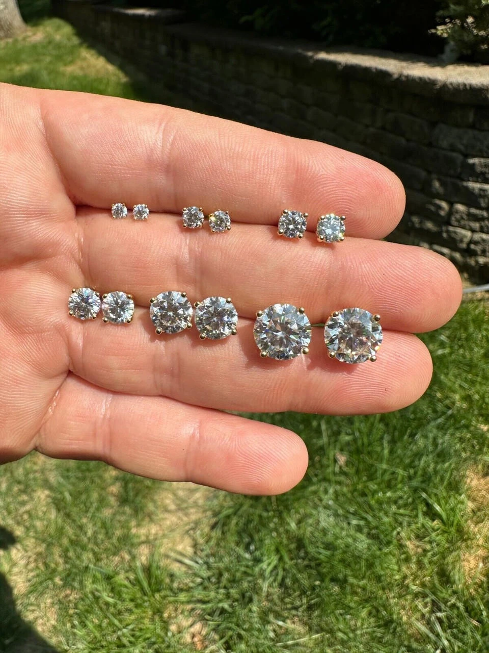 Real Moissanite Pushback Stud Earrings 14k Gold Plated 925 Silver Hip Hop 3-10mm 17 Real Moissanite Pushback Stud Earrings 14k Gold Plated 925 Silver Hip Hop 3-10mm - Image 15