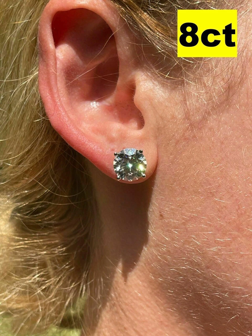 Real Moissanite Pushback Stud Earrings 925 Silver Hip Hop Mens Ladies 3mm-10mm 13 Real Moissanite Pushback Stud Earrings 925 Silver Hip Hop Mens Ladies 3mm-10mm - Image 11