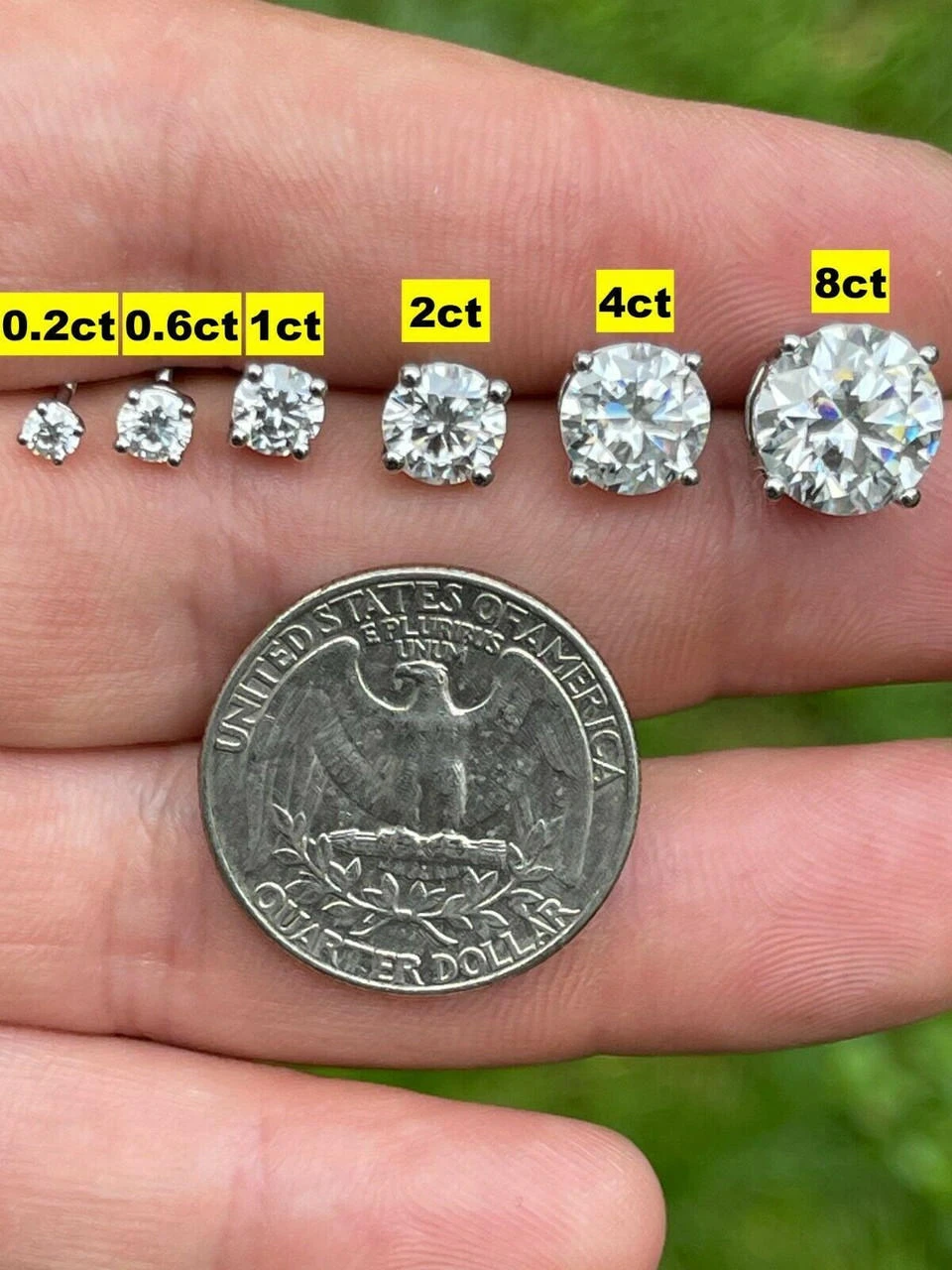 Real Moissanite Pushback Stud Earrings 925 Silver Hip Hop Mens Ladies 3mm-10mm 5 Real Moissanite Pushback Stud Earrings 925 Silver Hip Hop Mens Ladies 3mm-10mm - Image 3