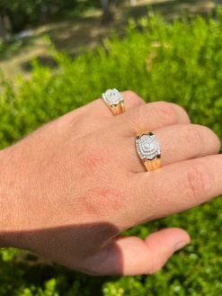 Real MOISSANITE Ring 14k Gold Plated 925 Silver Hip Hop Iced Pass Diamond Tester -Harlem Bling Shop harlembling real moissanite ring 14k gold plated 925 silver hip hop iced pass diamond tester 09074.1664301752