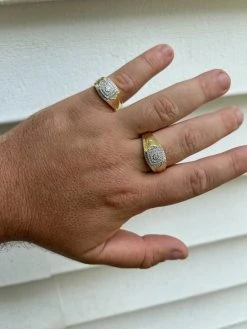 Real MOISSANITE Ring 14k Gold Plated 925 Silver Hip Hop Iced Pass Diamond Tester -Harlem Bling Shop harlembling real moissanite ring 14k gold plated 925 silver hip hop iced pass diamond tester 18060.1664302643