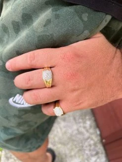 Real MOISSANITE Ring 14k Gold Plated 925 Silver Hip Hop Iced Pass Diamond Tester -Harlem Bling Shop harlembling real moissanite ring 14k gold plated 925 silver hip hop iced pass diamond tester 41512.1664299969