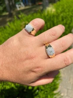 Real MOISSANITE Ring 14k Gold Plated 925 Silver Hip Hop Iced Pass Diamond Tester -Harlem Bling Shop harlembling real moissanite ring 14k gold plated 925 silver hip hop iced pass diamond tester 61433.1664299804