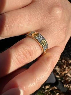 Real Moissanite "Screw" Eternity Band Love Ring 14k Gold Vermeil 925 Silver 5mm -Harlem Bling Shop harlembling real moissanite screw eternity band love ring 14k gold vermeil 925 silver 5mm 05456.1700020696