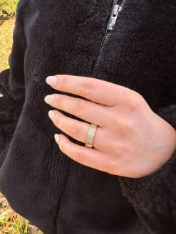 Real Moissanite "Screw" Eternity Band Love Ring 14k Gold Vermeil 925 Silver 5mm -Harlem Bling Shop harlembling real moissanite screw eternity band love ring 14k gold vermeil 925 silver 5mm 18446.1700020738